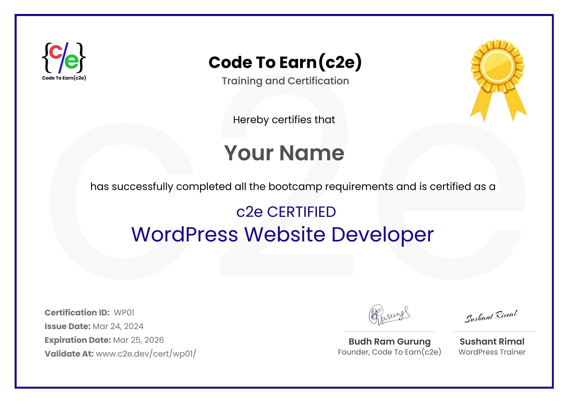 Wordpress Developer Certificate